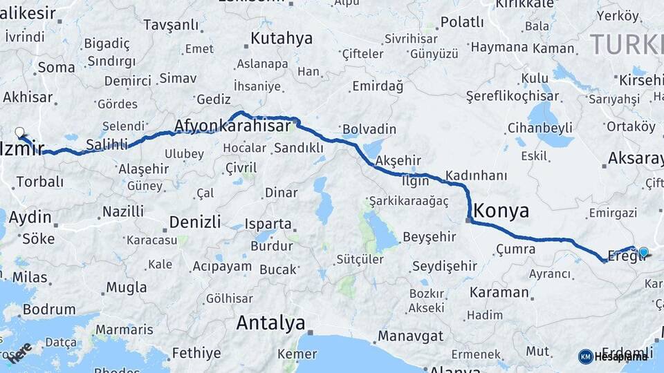 Niğde Ulukışla Manisa Arası Kaç Km - Yol Haritası