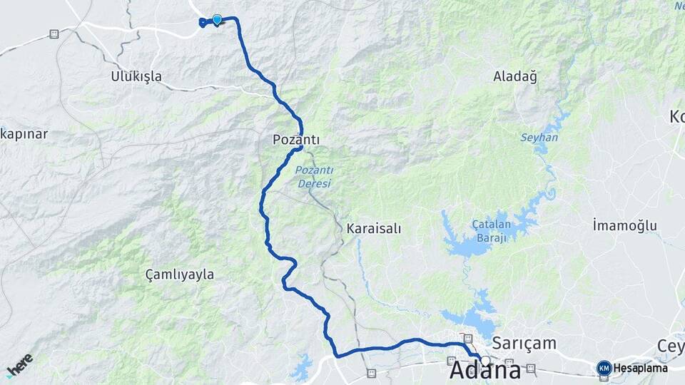 Niğde Ulukışla Toraman Adana Arası Kaç Km - Yol Haritası