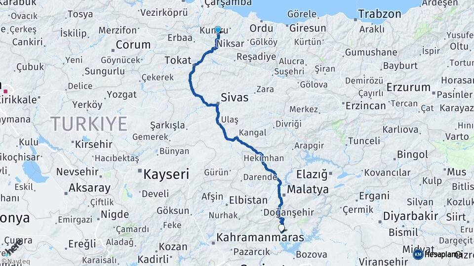 Akkuş Adıyaman Arası Kaç Km - Yol Tarifi