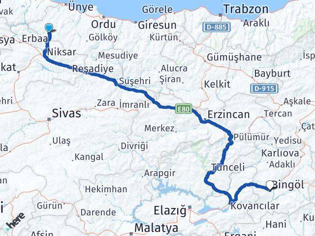 Akkuş Bingöl Arası Kaç Km - Yol Tarifi