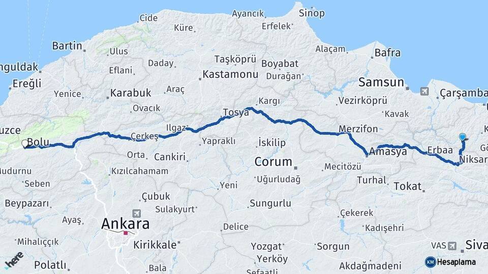 Akkuş Bolu Arası Kaç Km - Yol Tarifi