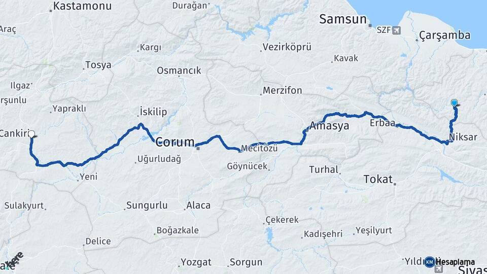 Akkuş Çankırı Arası Kaç Km - Yol Tarifi