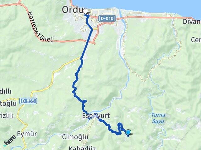 Ataköy Ordu Otogarı Arası Kaç Km - Yol Tarifi