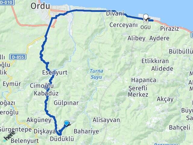 Cumhuriyet Ordu Giresun Havalimanı Arası Kaç Km - Yol Tarifi
