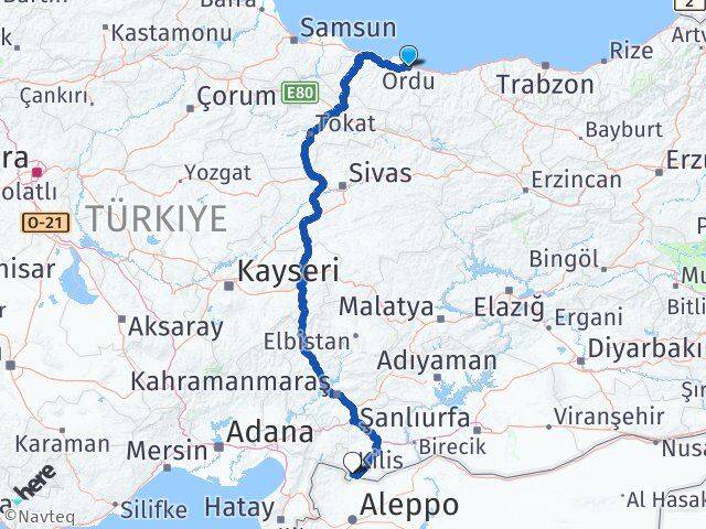 Altınordu Kilis Arası Kaç Km - Yol Tarifi