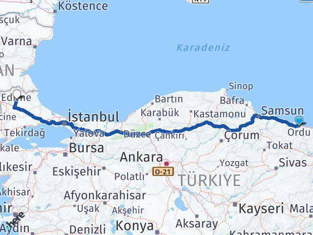 Altınordu Kırklareli Arası Kaç Km - Yol Tarifi