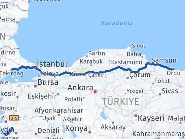 Altınordu Tekirdağ Arası Kaç Km - Yol Tarifi