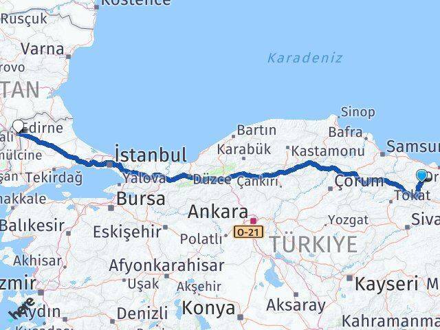 Aybastı Edirne Arası Kaç Km - Yol Tarifi