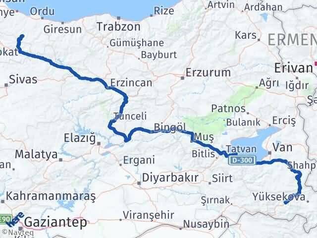 Aybastı Hakkari Arası Kaç Km - Yol Tarifi