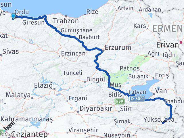 Çamaş Hakkari Arası Kaç Km - Yol Tarifi
