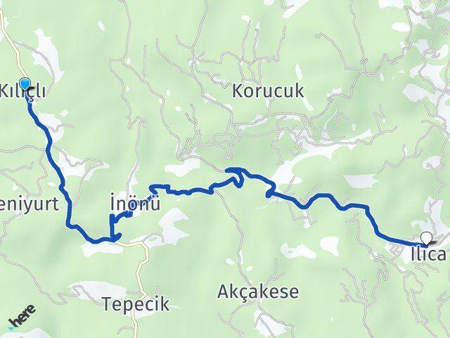 Kılıçlı Ilıca Arası Kaç Km - Yol Tarifi