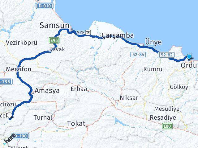 Ordu Göynücek Arası Kaç Km - Yol Tarifi