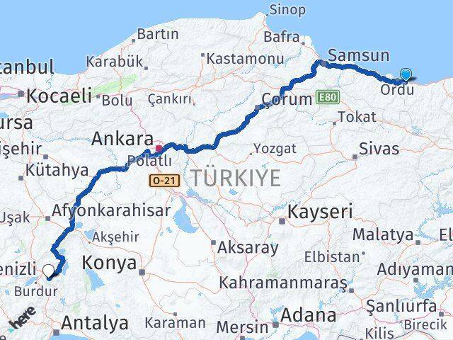 Gülyalı Isparta Arası Kaç Km - Yol Tarifi