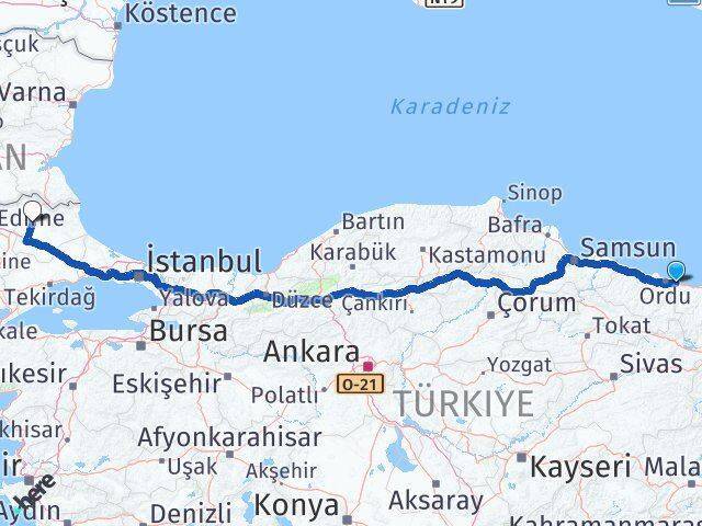 Gülyalı Kırklareli Arası Kaç Km - Yol Tarifi