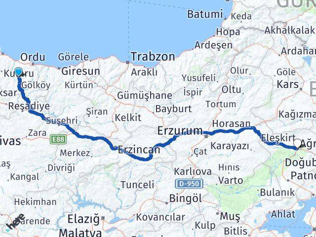 Gürgentepe Ağrı Arası Kaç Km - Yol Tarifi