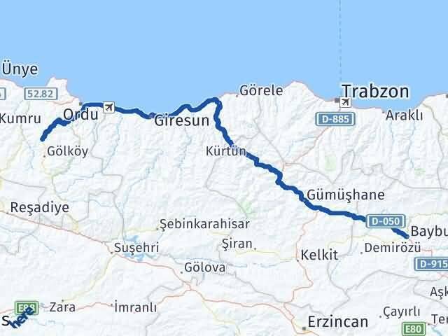 Gürgentepe Bayburt Arası Kaç Km - Yol Tarifi