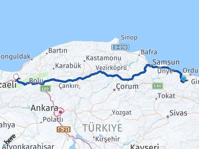 Gürgentepe Düzce Arası Kaç Km - Yol Tarifi