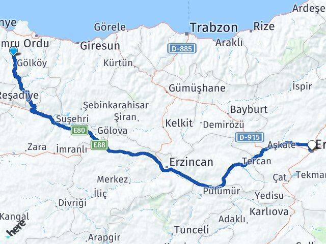 Gürgentepe Erzurum Arası Kaç Km - Yol Tarifi