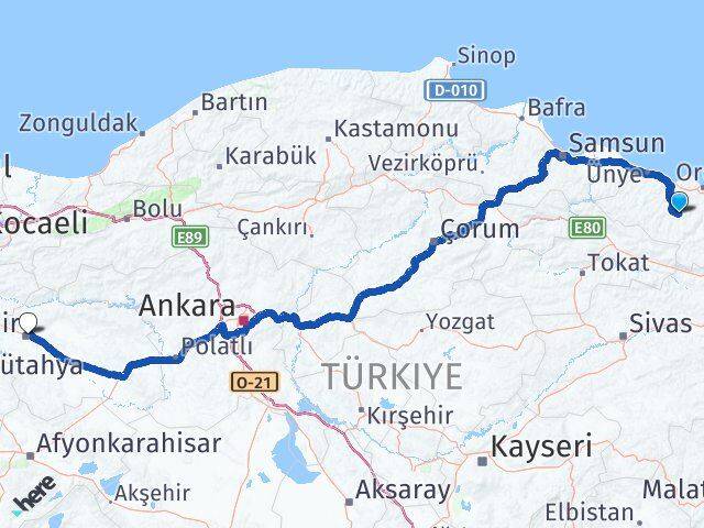 Gürgentepe Eskişehir Arası Kaç Km - Yol Tarifi