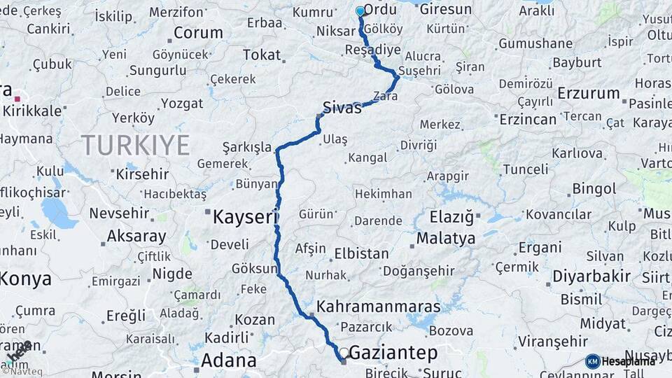 Gürgentepe Gaziantep Arası Kaç Km - Yol Tarifi