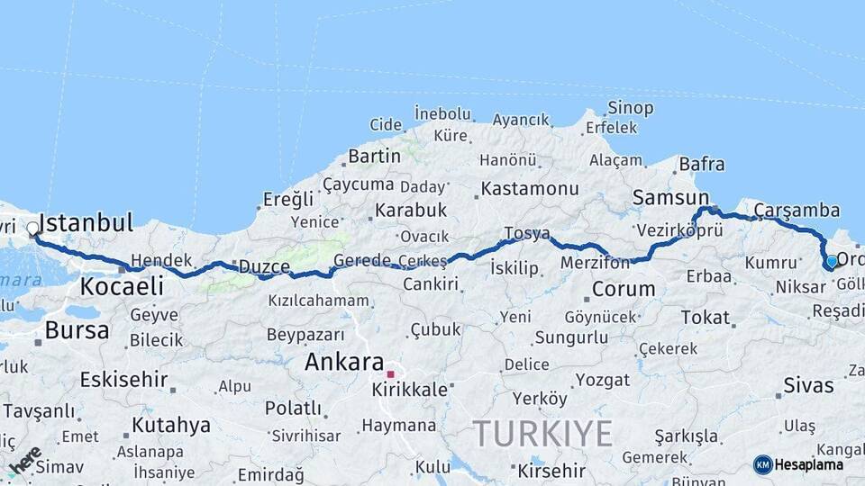 Gürgentepe İstanbul Arası Kaç Km - Yol Tarifi