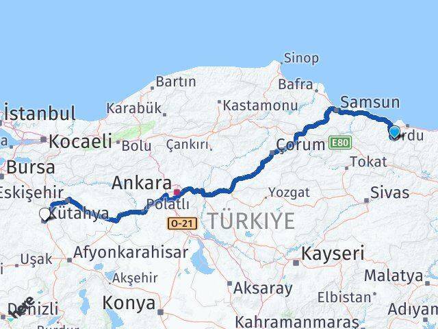 Gürgentepe Kütahya Arası Kaç Km - Yol Tarifi