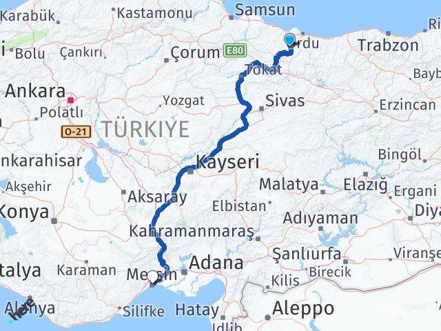 Gürgentepe Mersin Arası Kaç Km - Yol Tarifi