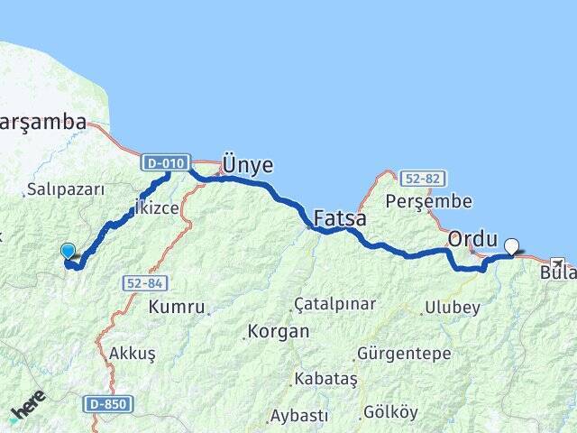 Kervansaray Ordu Üniversitesi Arası Kaç Km - Yol Tarifi