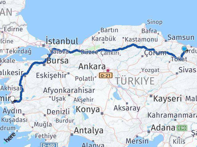 Kabataş İzmir Arası Kaç Km - Yol Tarifi