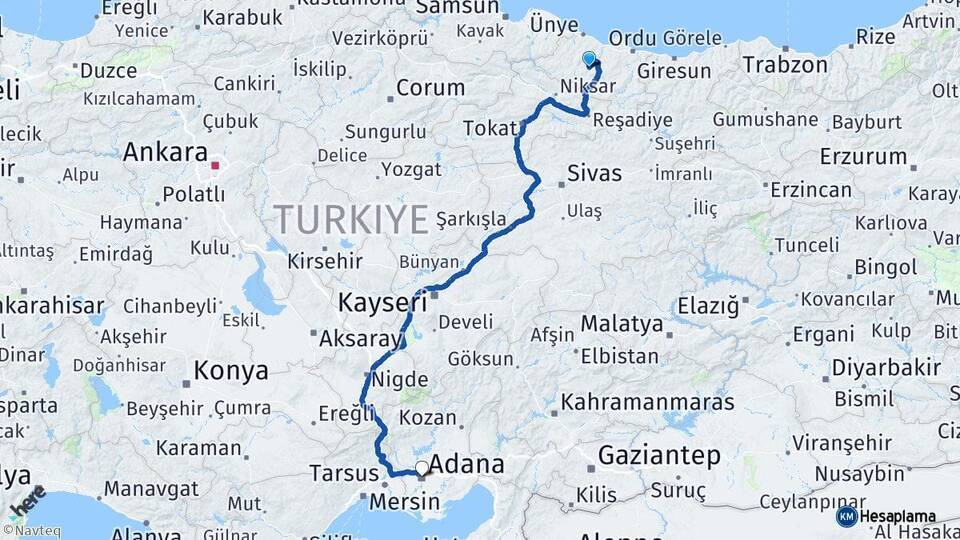 Korgan Adana Arası Kaç Km - Yol Tarifi