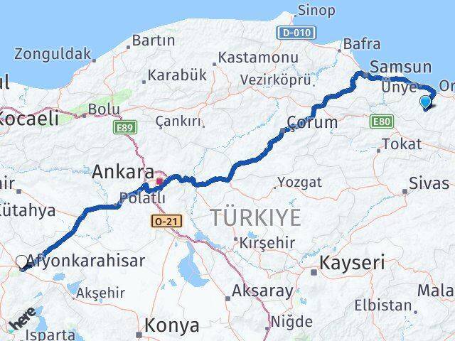 Korgan Afyonkarahisar Arası Kaç Km - Yol Tarifi