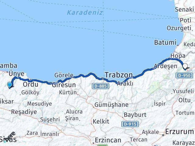 Korgan Artvin Arası Kaç Km - Yol Tarifi