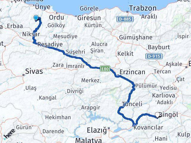 Korgan Bingöl Arası Kaç Km - Yol Tarifi