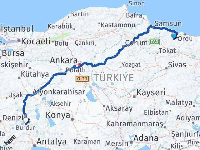 Korgan Burdur Arası Kaç Km - Yol Tarifi