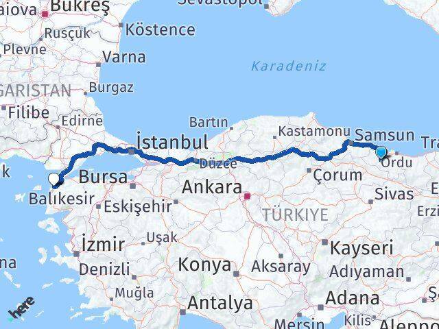 Korgan Çanakkale Arası Kaç Km - Yol Tarifi