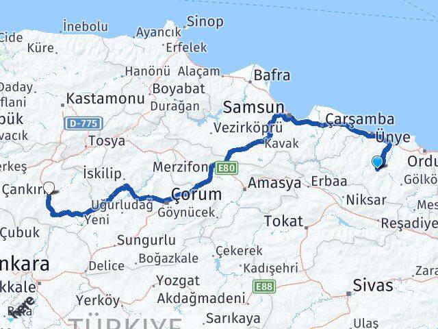 Korgan Çankırı Arası Kaç Km - Yol Tarifi