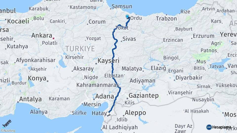 Korgan Hatay Arası Kaç Km - Yol Tarifi