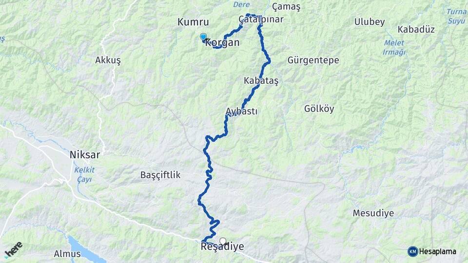 Avdullu Reşadiye Arası Kaç Km - Yol Tarifi