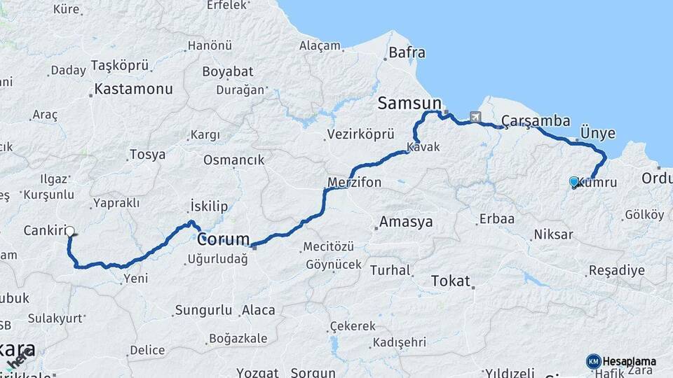 Kumru Çankırı Arası Kaç Km - Yol Tarifi