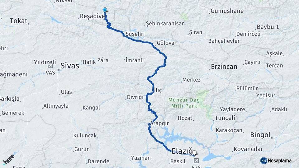 Mesudiye Elazığ Arası Kaç Km - Yol Tarifi