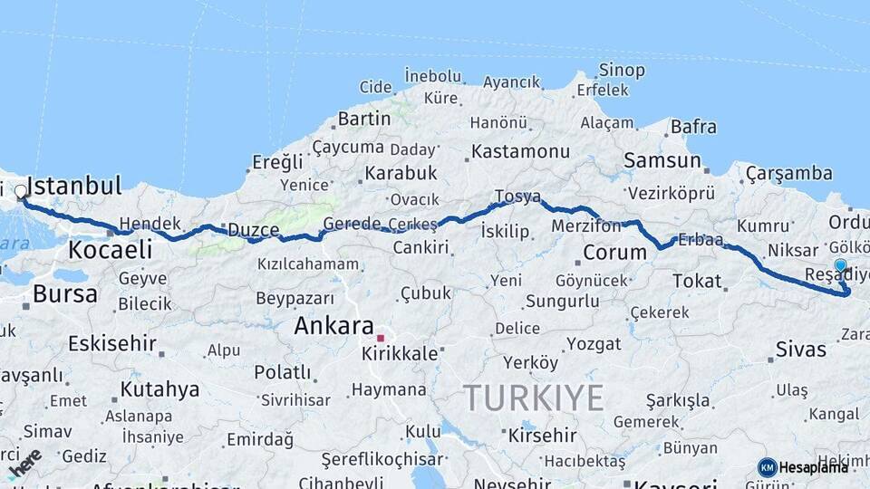 Mesudiye İstanbul Arası Kaç Km - Yol Tarifi