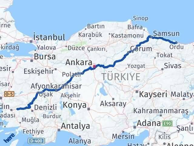 Ordu Sultanhisar Aydın Arası Kaç Km - Yol Haritası