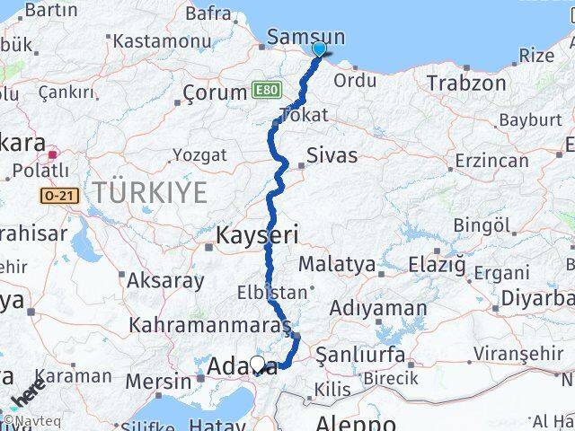 Ordu Ünye Osmaniye Arası Kaç Km - Yol Haritası