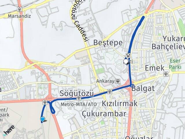 Orta Doğu Teknik Üniversitesi (ODTÜ) Ankara AŞTİ Otogarı Arası Kaç Km - Yol Tarifi