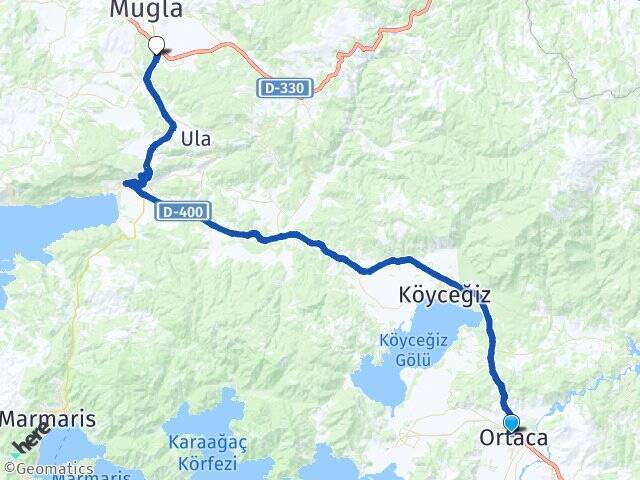 Ortaca Otogarı Kötekli Arası Kaç Km - Yol Tarifi