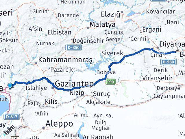 Adnan Menderes Bismil Arası Kaç Km - Yol Tarifi