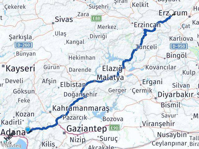 Osmaniye Aşkale Erzurum Arası Kaç Km - Yol Haritası