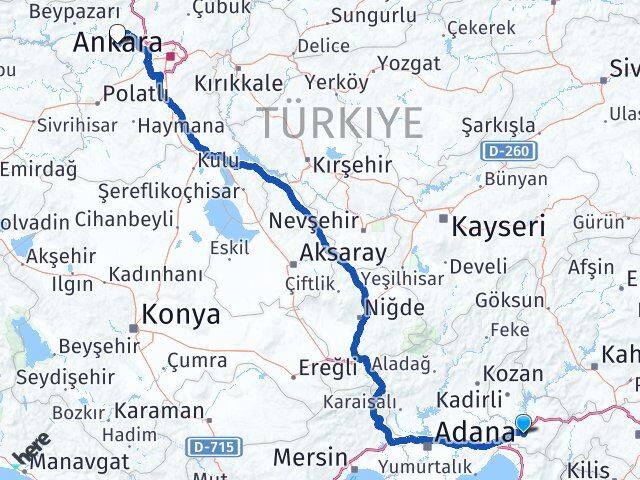 Osmaniye Ayaş Ankara Arası Kaç Km - Yol Haritası