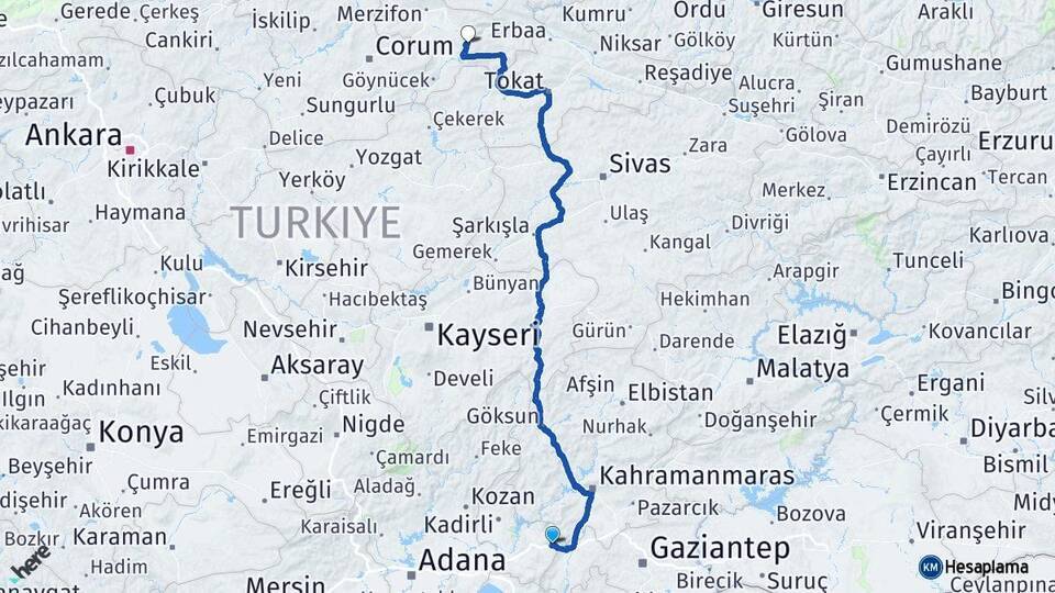 Bahçe Amasya Arası Kaç Km - Yol Tarifi