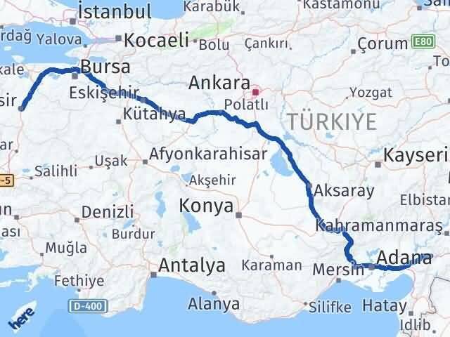 Osmaniye Bahçe Balıkesir Arası Kaç Km - Yol Haritası